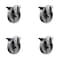 Service Caster 5'' Semi Steel Wheel Swivel Bolt Hole Caster Set with Posi Lock Brakes, 4PK SCC-BH20S514-SSS-PLB-4 - alternate 1
